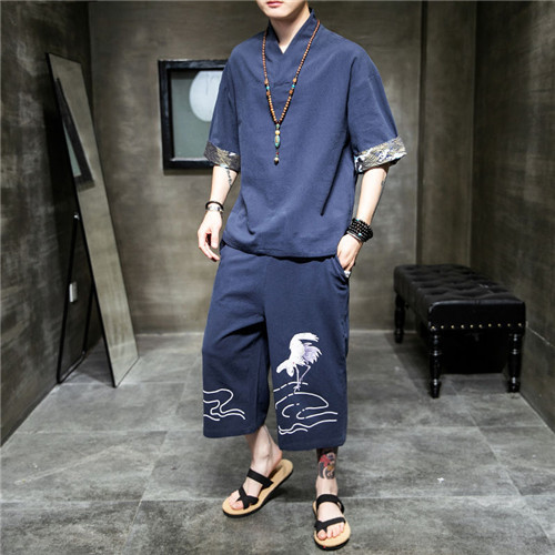 セットアップ メンズ 夏服 2点セット リネン 半袖 Tシャツ 薄手 七分丈パンツ ガウチョパンツ 綿麻 ルームウェア 涼しい 部屋着 夏の通販はau Pay マーケット Jmmj