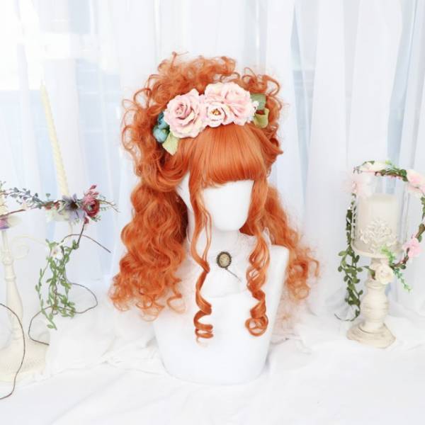 ウィッグ ぱっつん 姫カット 姫髪 小顔 自然 原宿 ロリータ 高品質 耐熱 カール コスプレ ナチュラル 甘め 男装 巻き髪 ロングfz18の通販はau Wowma Enjoylife Store