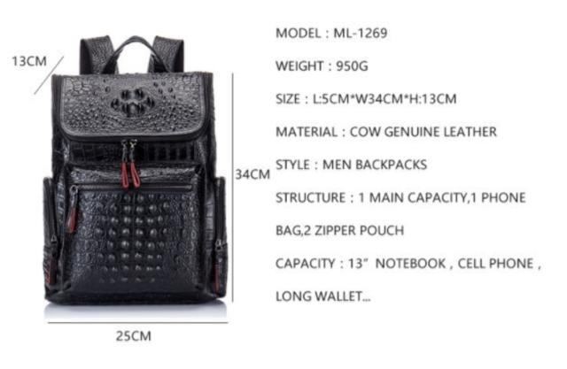 本革 ブラック メンズ バックパック クロコダイルorソリッドレザー 学生 旅行バッグ デザイナー 高品質 ハイブランドの通販はau Pay マーケット プレイワン Au Pay マーケット店