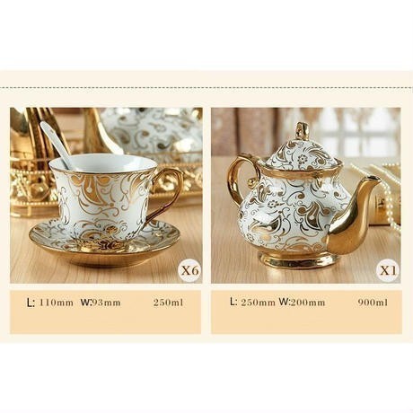 高級 ティーカップセット コーヒーカップセット カップ ソーサー6客セット ティーポットスプーン スタンド付き 陶器 花柄 ゴーの通販はau Pay マーケット プレイワン Au Pay マーケット店