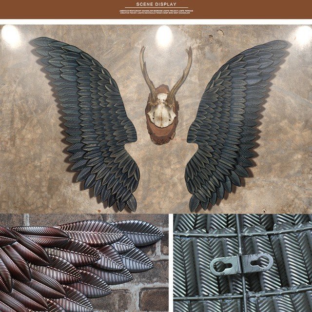 4色 レトロバー 装飾大鉄アート 翼 ホーム壁飾り 天使の羽 カフェ クリエイティブ壁掛け 領収発行可 の通販はau Pay マーケット プレイワン Au Pay マーケット店