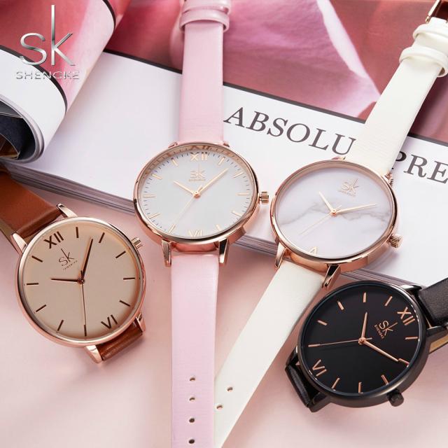 Shengke Top ブランド ファッション レディース 時計 レーザー 女性 クオーツ ウォッチ 女性 Thin カジュアル Strの通販はau Pay マーケット プレイワン Au Pay マーケット店