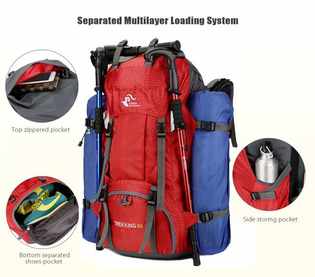 バックパック ミリタリー 海外ブランド 60l リュックサック アウトドア Freeknight 登山 スポーツ カラー6色から選択可の通販はau Pay マーケット プレイワン Au Pay マーケット店