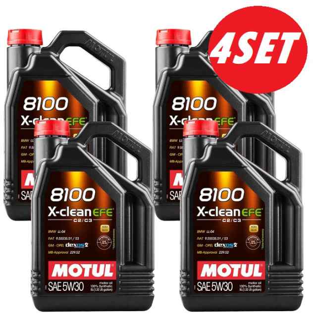 【お得な4本セット】MOTUL (モチュール) 8100 X-CLEAN エックスクリーン 5W30 5L 1ケース 箱 100%化学合成 エンジンオイル 品番109343の通販は