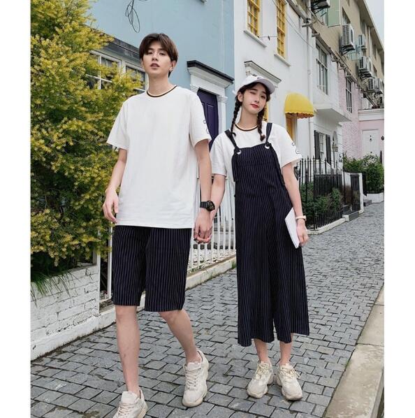 大人気 ペアお揃い 上下セット 半袖 Tシャツ サロペット ズボン ペアルック カップル 人気 カジュアル セットアップ メンズ レディーの通販はau Pay マーケット うらみ販売