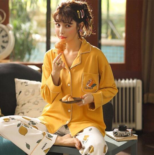 前開き パジャマ レディース 長袖 新作 果物柄 シャツパジャマ ルームウェア 上下セット 2点パジャマ 可愛い おしゃれ 女性 体型カバーの通販はau Pay マーケット うらみ販売