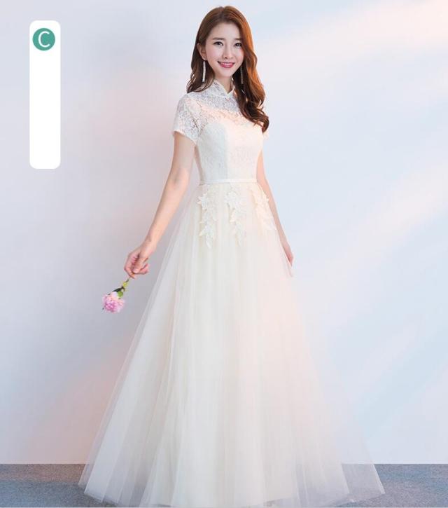 ウェディングドレス 二次会 ワンピース ファッション 6色 プリンセスライン 綺麗 可愛い パーティードレス 冠婚 花嫁 袖あり ワンピ の通販はau Wowma うらみ販売