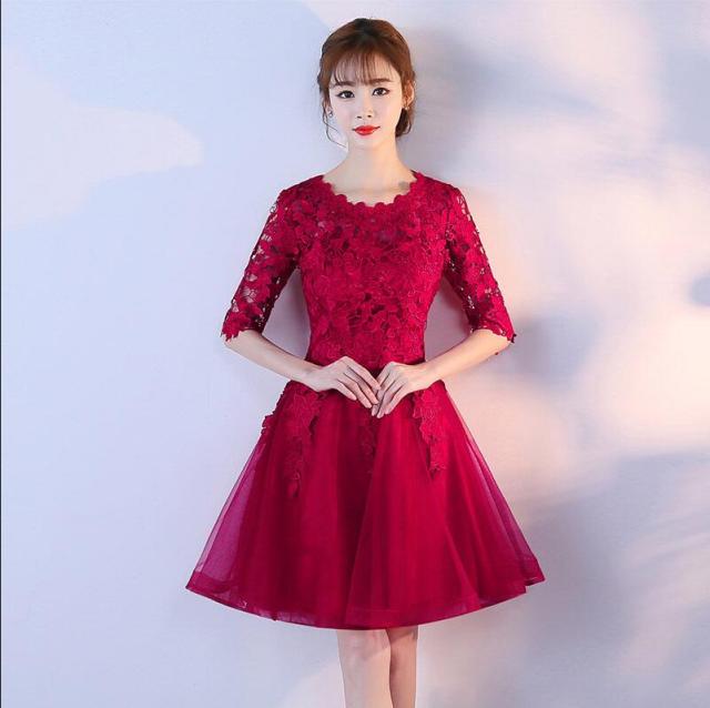 冠婚 レッド ウェディングドレス ワンピース 大きいサイズ 綺麗 可愛い パーティードレス プリンセスライン 大人 可愛い 花嫁 袖ありの通販はau Pay マーケット うらみ販売