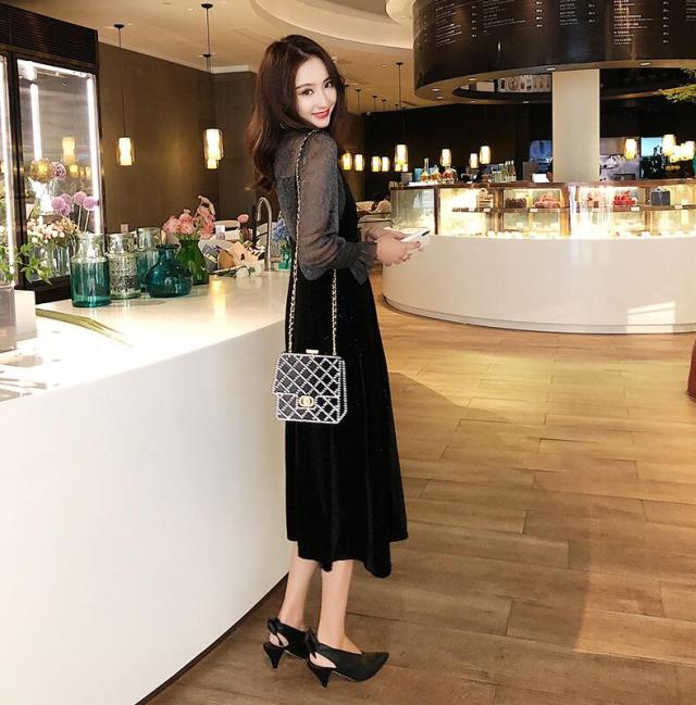 韓国風 長袖 お洒落 リボン マキシワンピ 女性 ファッション レース Aライン ワンピース レディース ワンピ 服 通勤 Ol オフィス 春 夏 の通販はau Pay マーケット うらみ販売