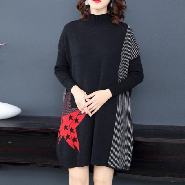 人気 ニットワンピース ハイネック スリップドレス ゆったり ミックスカラー ミディアム丈ワンピース レディース 秋冬 M 3xlの通販はau Pay マーケット うらみ販売