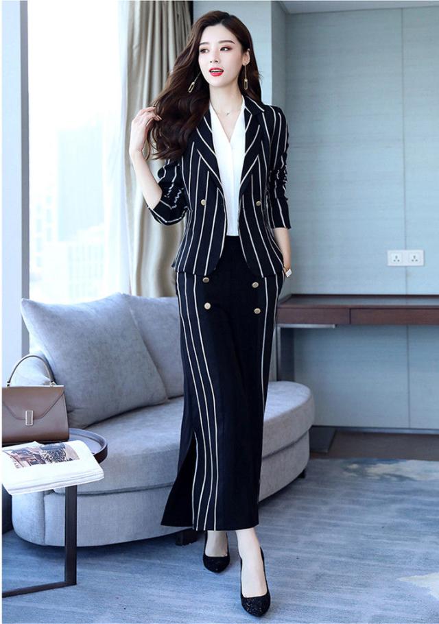 スーツセットアップ レディース オシャレ ガウチョパンツ フォーマルスーツ 2点セット ストライプ ビジネス お洒落 スーツ 上下セット セの通販はau Pay マーケット うらみ販売