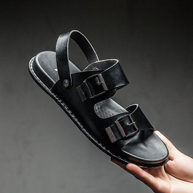 夏 新品 シューズサンダル 紳士靴 カジュアル 快適 Puレザーサンダル メンズサンダル ブラック 歩きやすい ストラップサンダル 脱ぎ履きの通販はau Pay マーケット うらみ販売