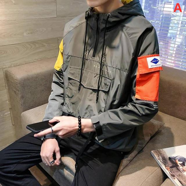 春秋 ウインドブレーカー ジャンパー カジュアルジャケット フード付き アウター ブルゾン メンズ ジャケット ショート丈 マウンテンパーの通販はau Pay マーケット うらみ販売