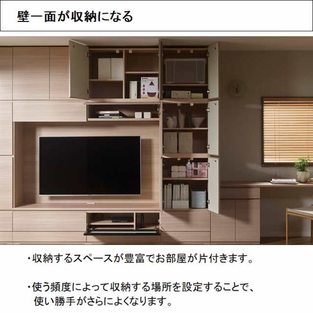 テレビボード パモウナ 幅140cm 開き扉 壁面収納 リビング家具 TVボード 壁掛けTV金具対応 大容量 完成品 PJC-1400｜au PAY  マーケット