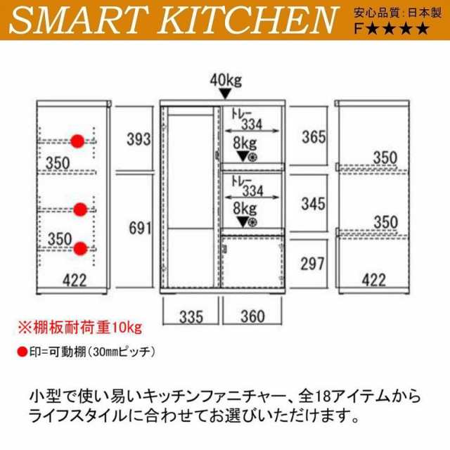 ハイカウンター スマートキッチン SRS-76C レンジ台 家電収納 ホワイトウッド色 台所家具 食器棚 開き扉 ダイニング 完成品の通販はau  PAY マーケット - 家具ホーム ヒラオカ au PAY マーケット店 | au PAY マーケット－通販サイト