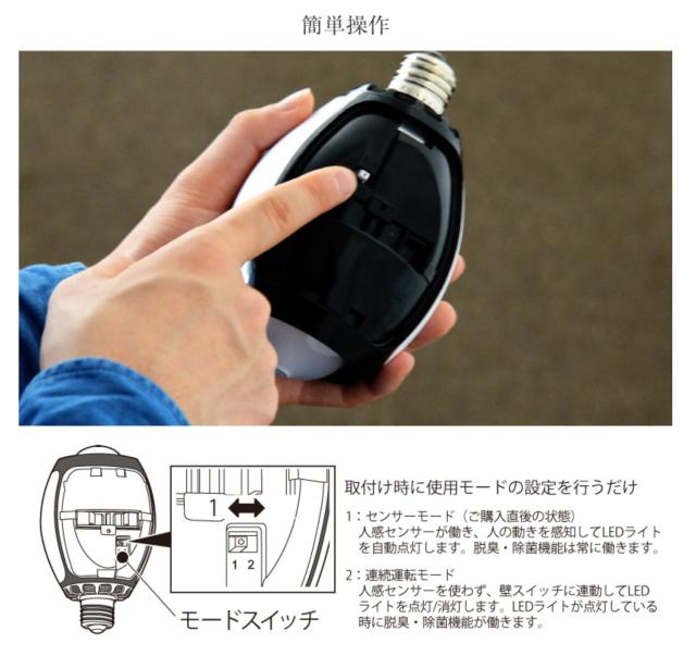 LED電球　TURNED 光触媒脱臭・除菌機能付き 除菌消臭ができるLED電球？ターンドケイ (光触媒除菌脱臭機)から