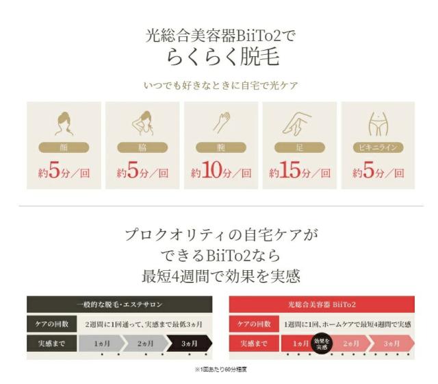 BiiTo2 (ビートツー) CLEAR/SP スタンダードセット 光レーザー むだ毛 エステ・サロン専売品 家庭用美容機器顔 脇 ワキ Vライン VIO ムダ毛 除毛 男女兼用 全身脱毛 脱毛器 脱毛 光脱毛器_8