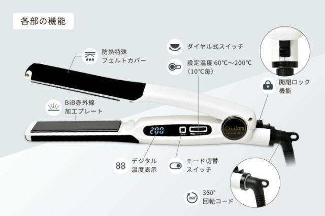 細かい作業用】Onedam スリムヘアアイロンThe SLIM AHI-112