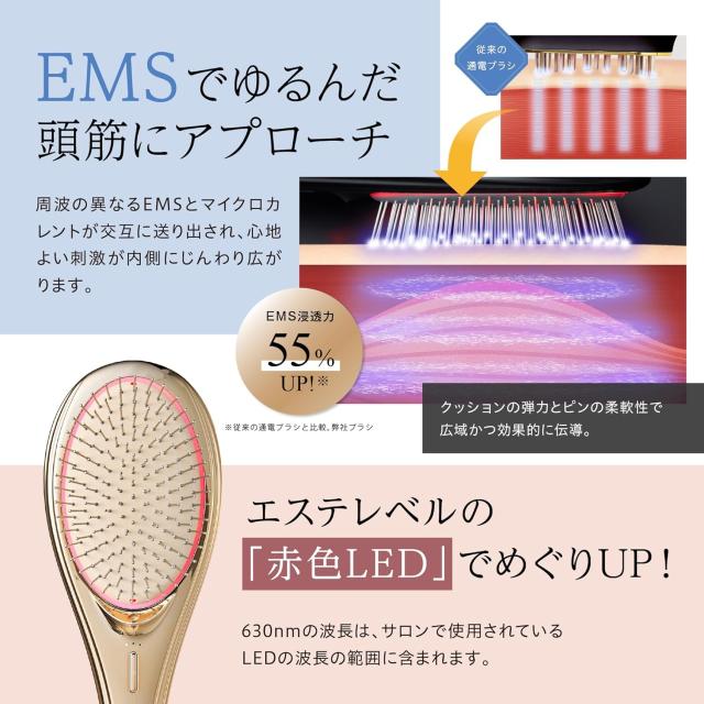 クッションブラシ WAVEWAVE EMS ブラシエアー (Brush Air マイクロカレント 赤色LED マイナスイオン)_3