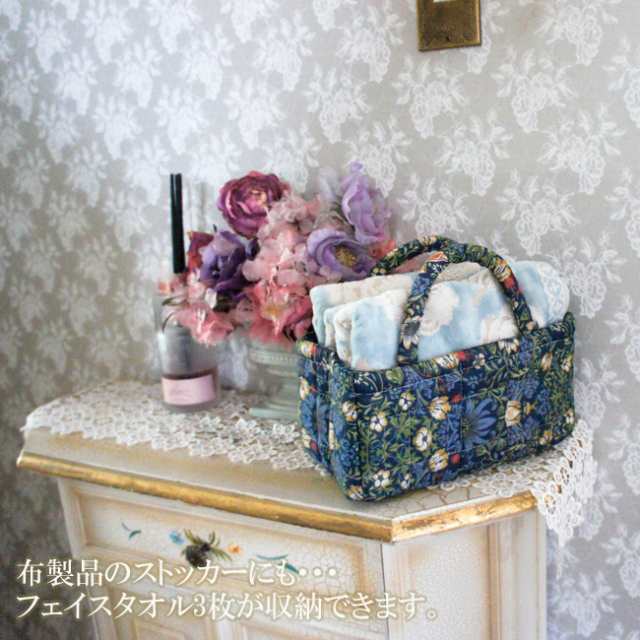 6704:最終価格♥ 薔薇のキルティングミニバスケット 新品・未