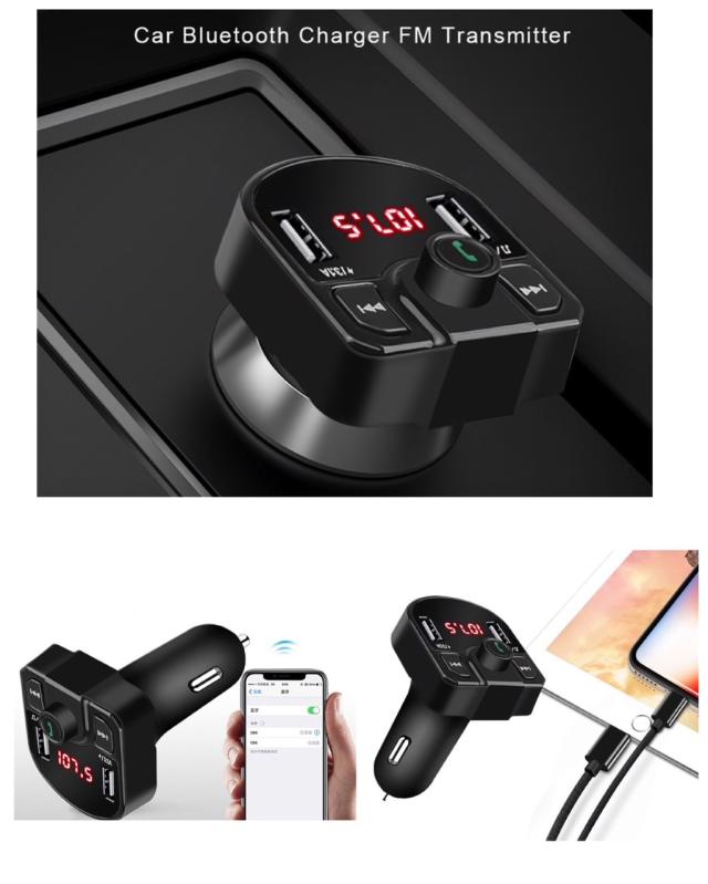 Bluetooth Fmトランスミッター 音楽再生 Usb 充電器 電話 二台同時充電 ハンズフリースマホ Iphone アンドロイド Sdカード ブラック の通販はau Pay マーケット ゆうマート