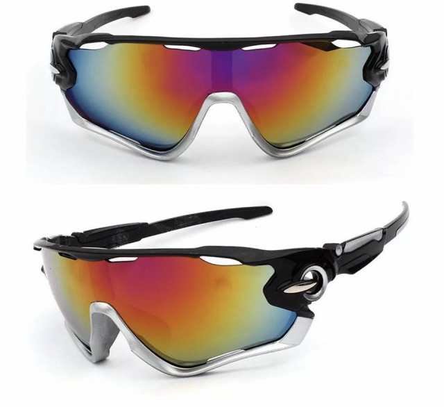 2 スポーツサングラス　サングラス メガネ　目の保護　レンズ　 UV400 紫外線カット　自転車　日焼け　花粉対策　アウトドア　野球　サイ