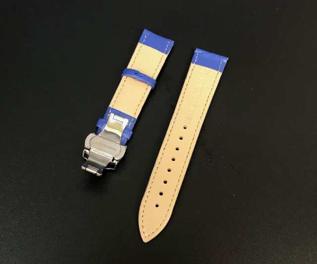 腕時計ベルト 時計バンド 替えベルト Dバックル レザー カーフ革 クロコダイル型押し 腕時計 時計 修理 レザーベルト mm ブルーの通販はau Pay マーケット ゆうマート