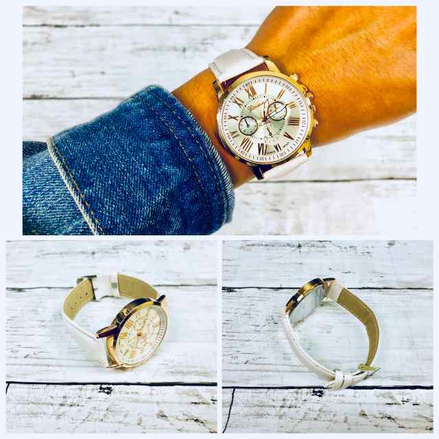 1 腕時計 時計　ギリシャ文字 アナログ メンズ クォーツ 時計 高品質 レザー ファッション時計 オシャレ ウォッチ ホワイト