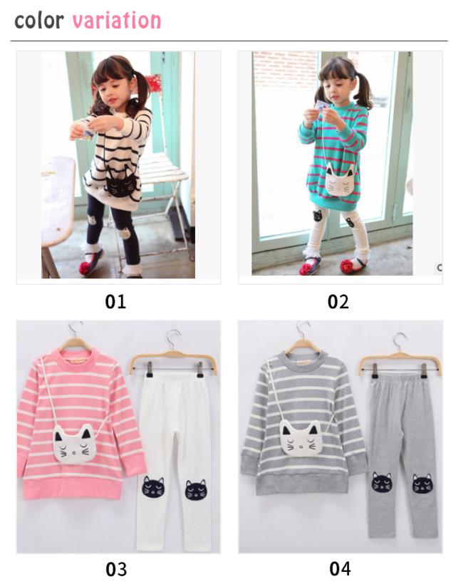 子供服 セットアップ 長袖 秋 冬 キッズ ジュニア 女の子 上下セット ポシェット付き ネコの通販はau Pay マーケット Ceres