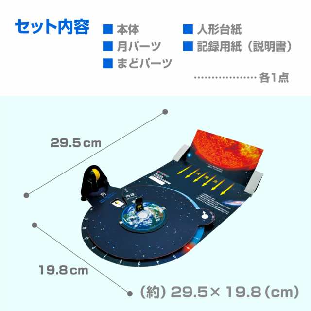 月の満ち欠け説明器(理科 小学校 教室 小学生 空 宇宙 早見番 月 教材 天体 新入学 新生活 学習)