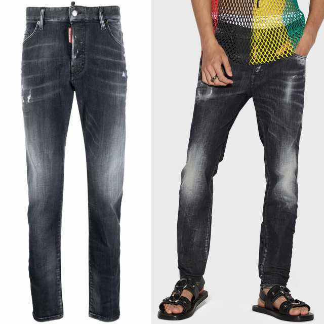 送料無料 DSQUARED2 ディースクエアード S71LB1201 S30503 ブラック SKATER JEAN デニム ジーンズの通販は