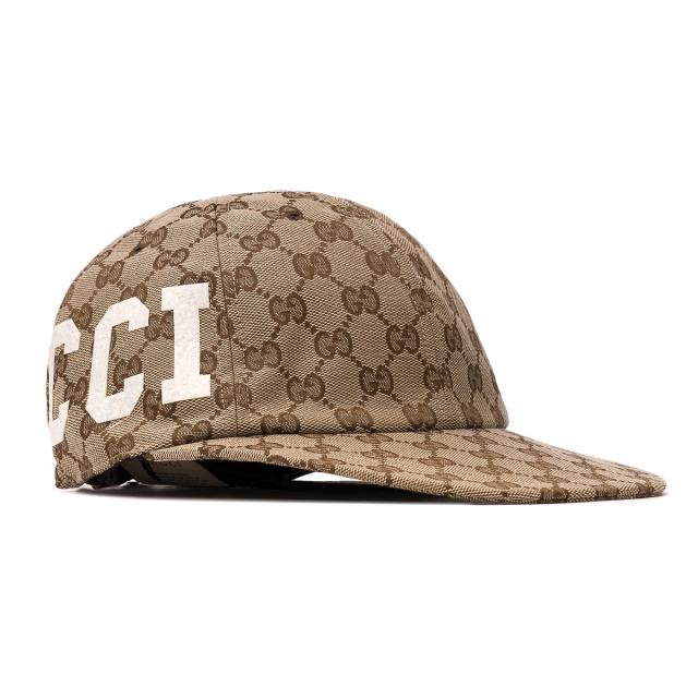 送料無料 13 GUCCI グッチ 751400 4HA0L ベージュ GG柄 サイドフロッキーロゴ 6パネルキャップ