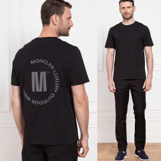 送料無料 205 MONCLER モンクレール 8C00026 829H8 ブラック Tシャツ カットソー 半袖 size XL