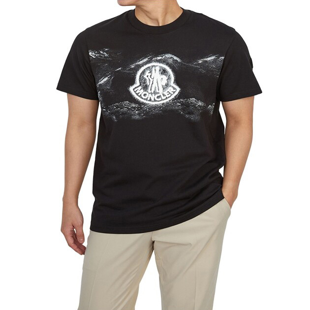 送料無料 223 MONCLER モンクレール 8C00050 89AKK ブラック Tシャツ カットソー 半袖