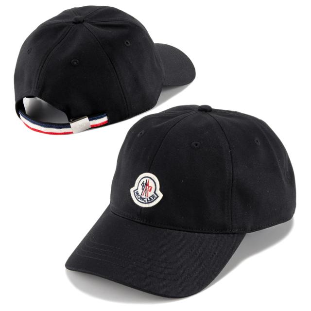 送料無料 6 MONCLER モンクレール 3B00054 V0090 ブラック ベースボールキャップ ロゴワッペン 男女兼用