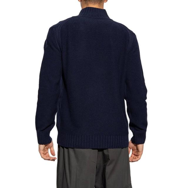 送料無料 14 MONCLER モンクレール 9F00002 M1241 ネイビー ハイネック ニット セーター_1