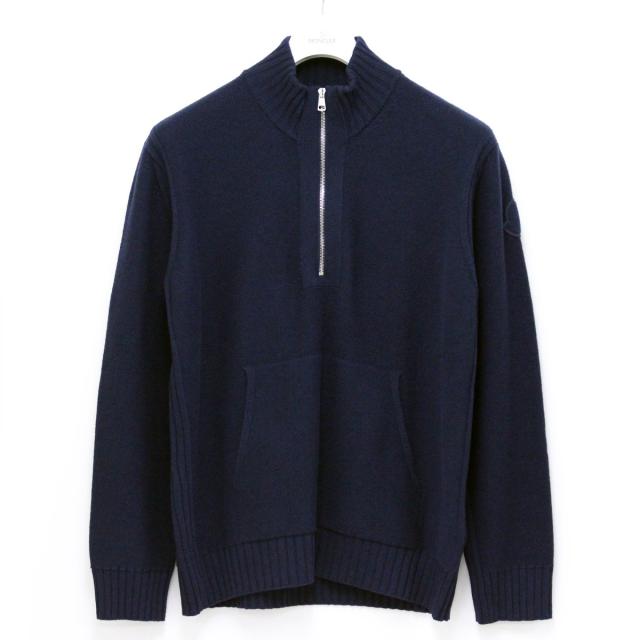 送料無料 14 MONCLER モンクレール 9F00002 M1241 ネイビー ハイネック ニット セーター_2
