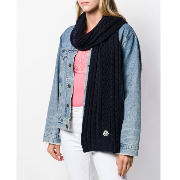 送料無料 120 MONCLER モンクレール 9974400 A9146 ネイビー マフラー