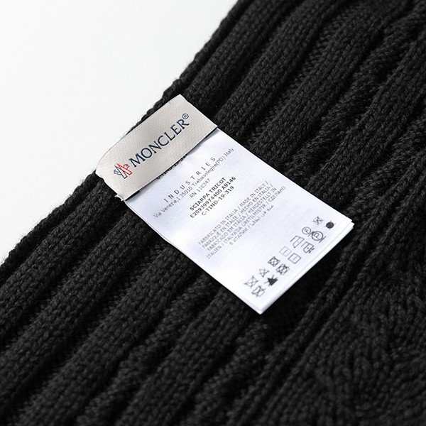 送料無料 132 MONCLER モンクレール 9974400 A9146 ブラック マフラー SCIARPA