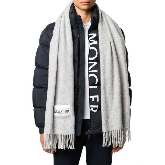 送料無料 153 MONCLER モンクレール 3C00018 A0152 グレー マフラー SCIARPA ウール