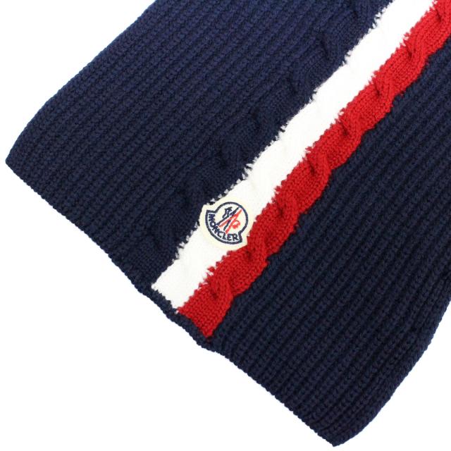 ☆MONCLER モンクレール マフラー トリコロール ネイビー ☆国内正規