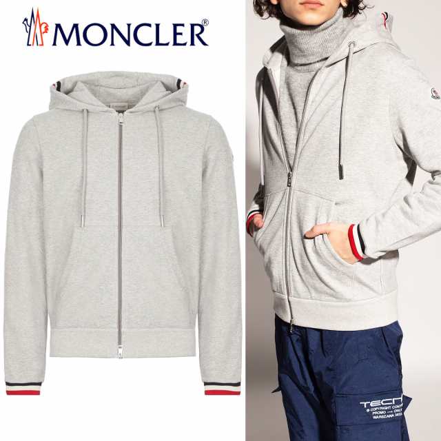 送料無料 56 MONCLER モンクレール 8G74200 V8007 グレー パーカー フーディ スウェット｜au PAY マーケット