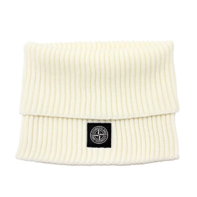 送料無料 4 STONE ISLAND ストーンアイランド 7715N21C3 V0099 ホワイト ネックウォーマー ロゴ_3