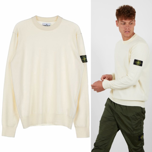 送料無料 27 STONE ISLAND ストーンアイランド 7615516B2 V0099 オフホワイト ニット セーター