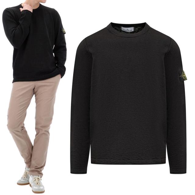 送料無料 35 STONE  ストーンアイランド 8015502B0 A0029 ブラック サマーニット セーター