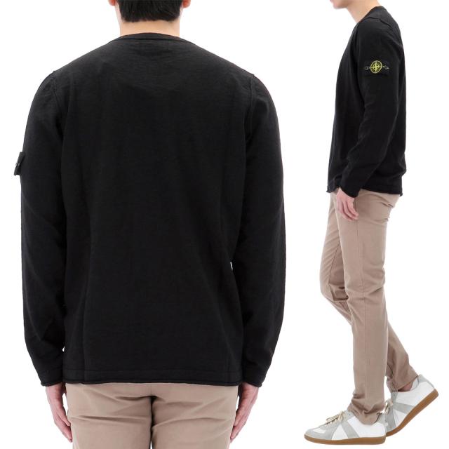 送料無料 35 STONE ISLAND ストーンアイランド 8015502B0 A0029 ブラック サマーニット セーター_2