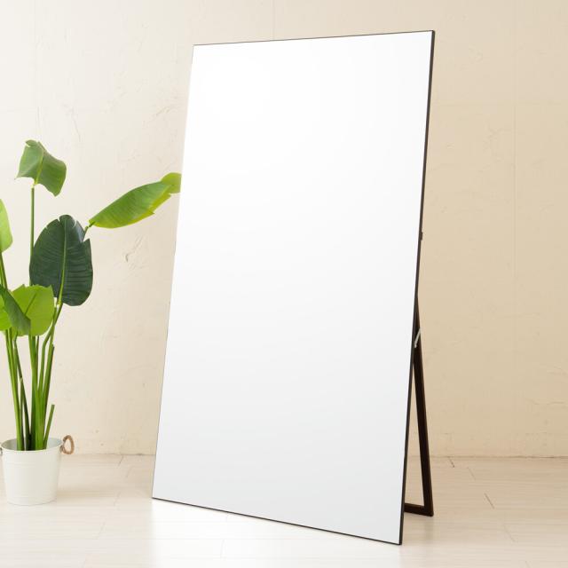 ワイドな90cm幅 全身姿見鏡 スタンドミラー ノンフレームフチなし WIDE Mirror NK-9000 ブラウン（BR) ヨガやダンスの練習におすすめ！日本製 飛散防止加工_1