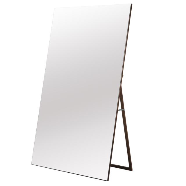 ワイドな90cm幅 全身姿見鏡 スタンドミラー ノンフレームフチなし WIDE Mirror NK-9000 ブラウン（BR) ヨガやダンスの練習におすすめ！日本製 飛散防止加工_4