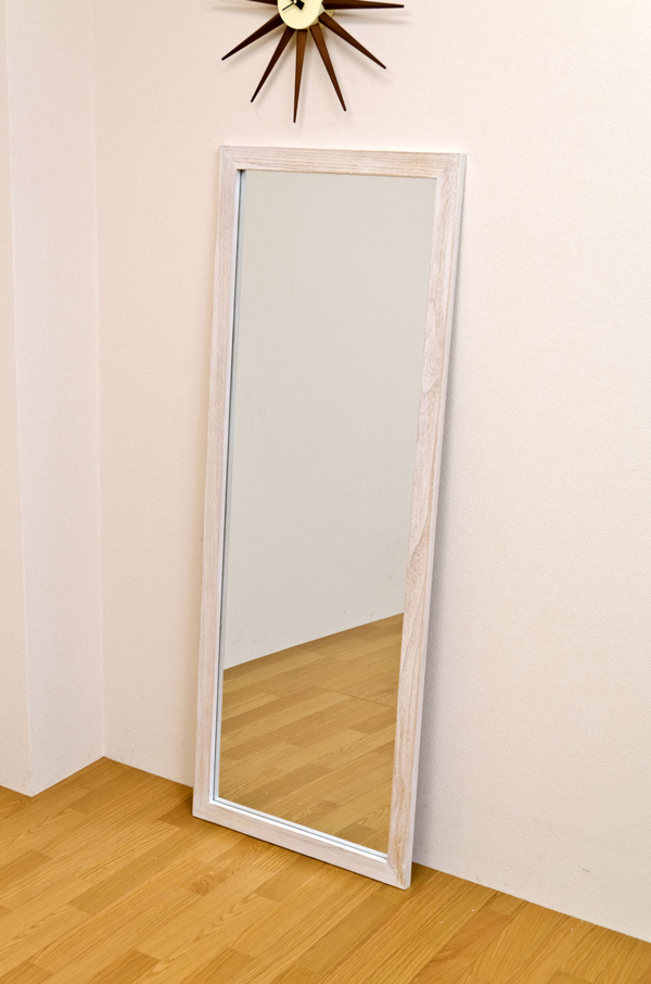 MANOアンティーク調 ジャンボミラー SH-04 ホワイト（WH）立て掛け式