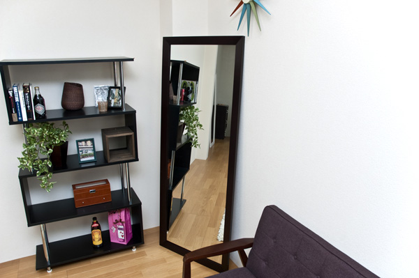 WILMA　ジャンボミラー　ダークブラウン WILMAジャンボミラーウッド木姿鏡全身鏡スタンドミラーダークブラウン